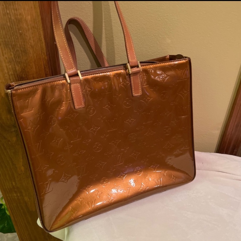 AUTH VINTAGE, LOUIS VUITTON BRONZE COLUMBUS TOTE!